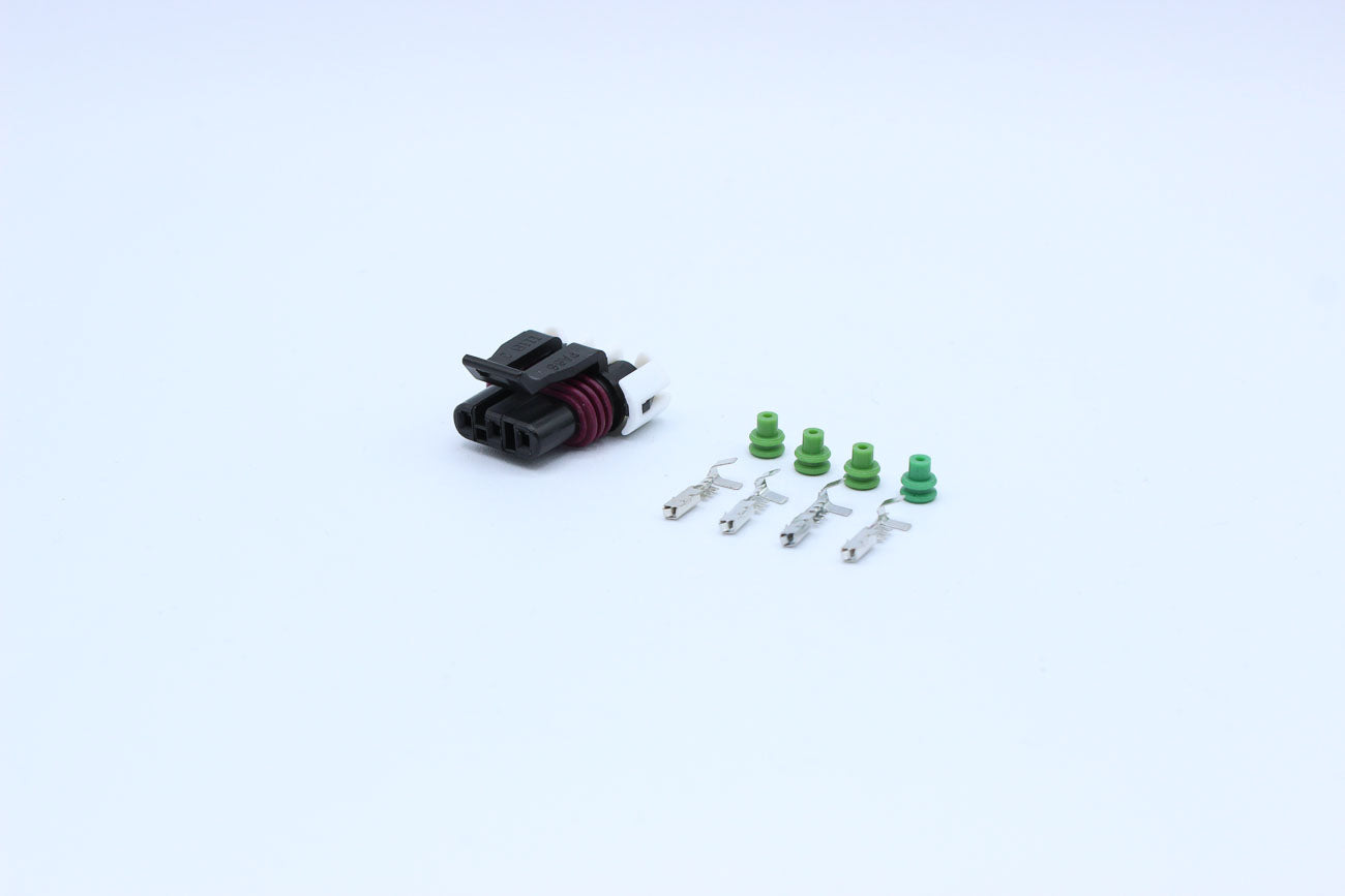 Delphi Female Metri-pack 150 Black Code 1 - 3 Terminal in Style: Flying Lead. Delphi Metri-pack 150 in Black. These connectors are typically found in OEM applications and are available as a connector only or as a flying lead. An extra terminal is included