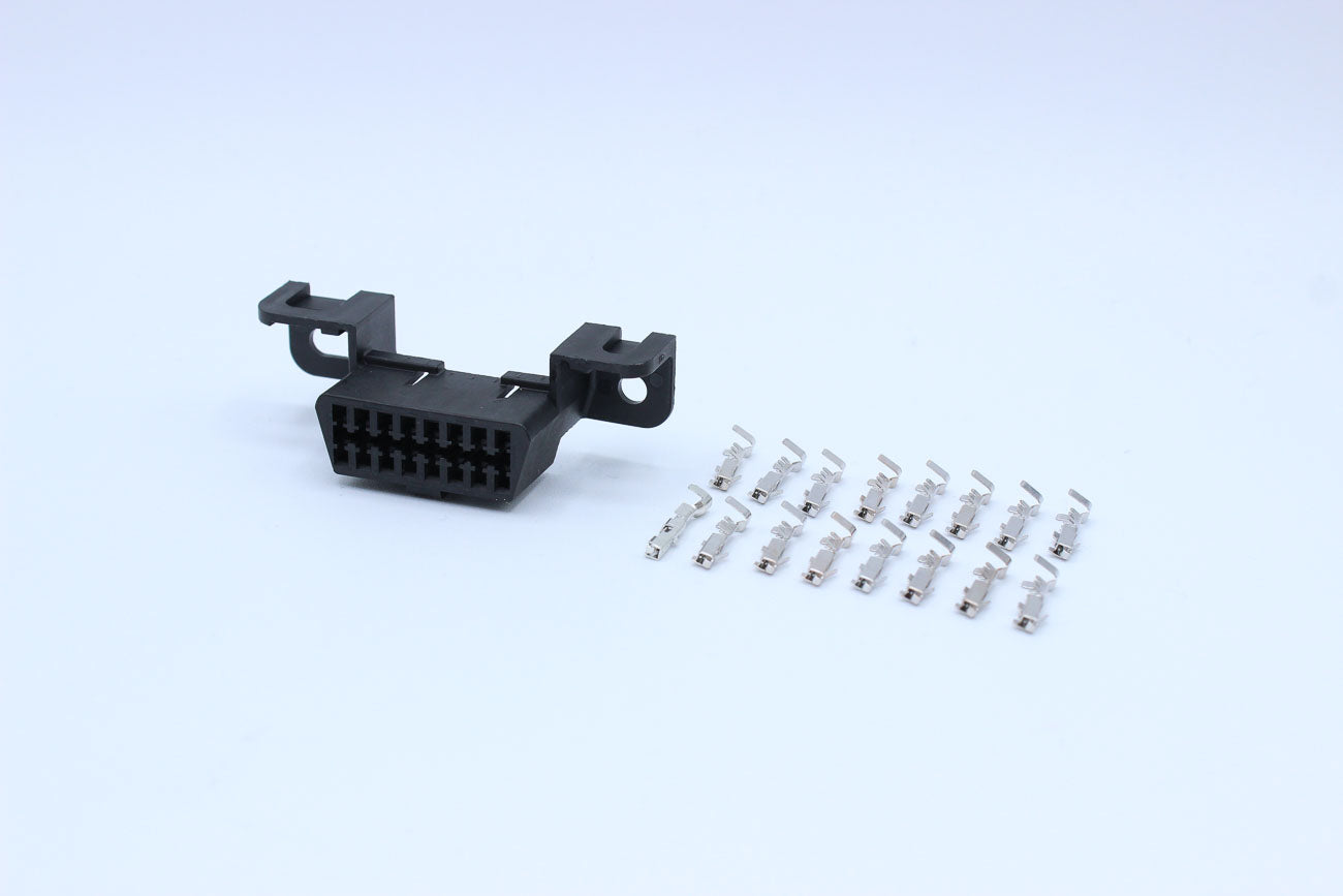 Delphi Female Metri-pack 150 Black OBD2 - 16 Terminal in Style: Connector Only. Delphi Metri-pack 150 in Black. These connectors are typically found in OEM applications and are available as a connector only or as a flying lead. An extra terminal is includ