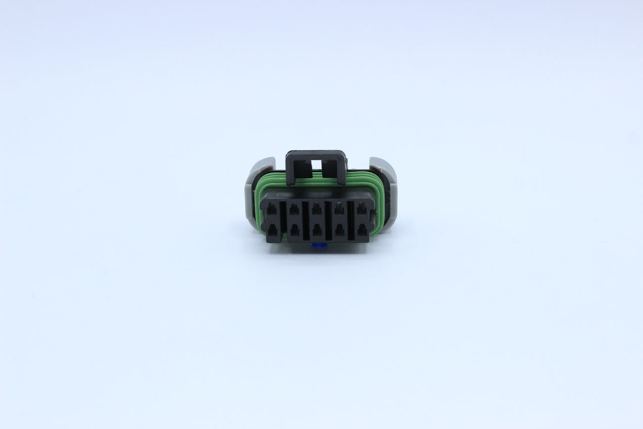 Delphi Female Metri-pack 150 Black - 10 Terminal in Style: Connector Only. Delphi Metri-pack 150 in Black. These connectors are typically found in OEM applications and are available as a connector only or as a flying lead. An extra terminal is included wi