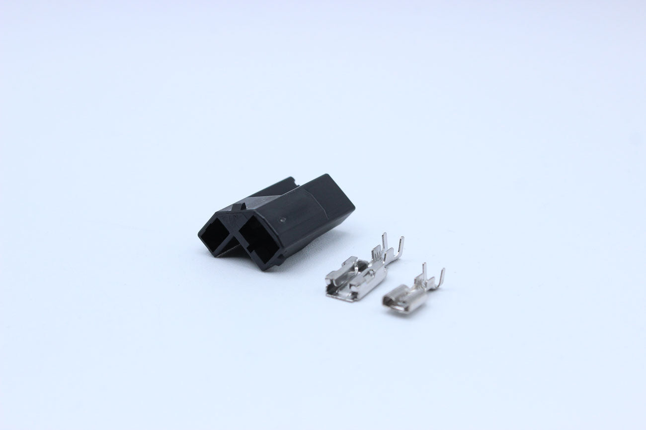 KET Female 250 Black - 2 Terminal in Style: Flying Lead. KET 250 in Black. These connectors are typically found in OEM applications and are available as a connector only or as a flying lead. An extra terminal is included with every connector, because mist