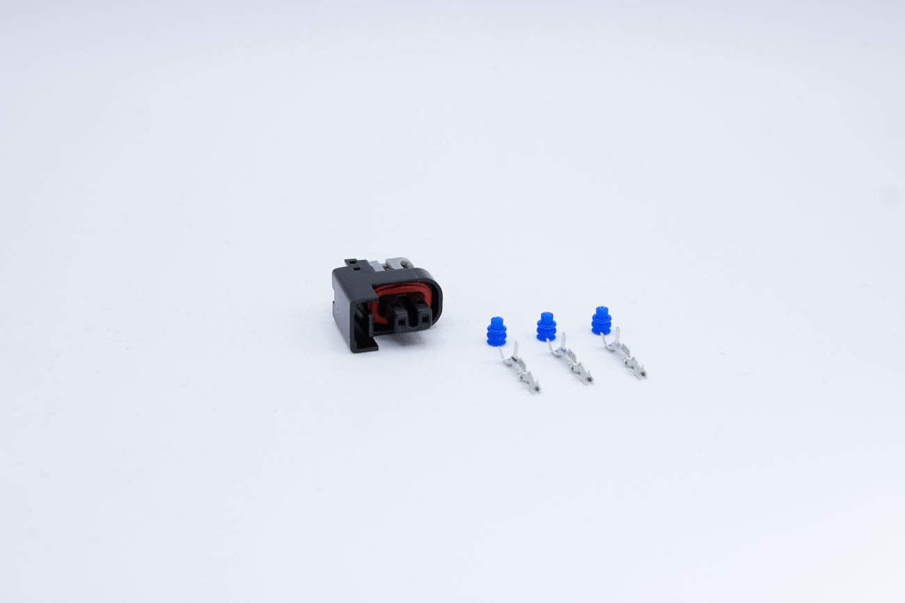 Delphi Female Micro Pack 0.64 Black - 2 Terminal in Style: Flying Lead. Delphi Micro Pack 0.64 in Black. These connectors are typically found in OEM applications and are available as a connector only or as a flying lead. An extra terminal is included with