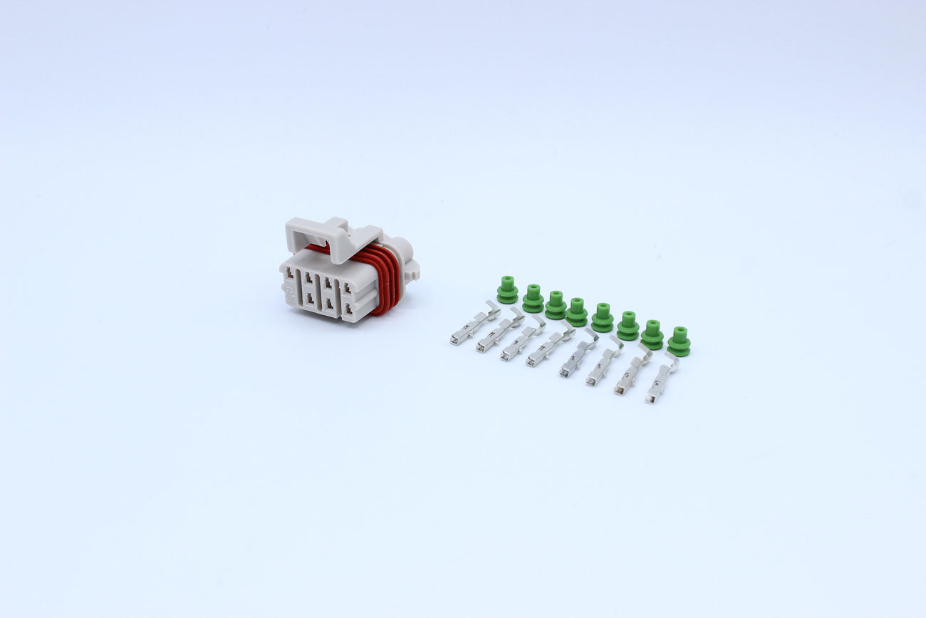 Delphi Female Metri-pack 150 Grey Code 2 - 7 Terminal in Style: Connector Only. Delphi Metri-pack 150 in Grey. These connectors are typically found in OEM applications and are available as a connector only or as a flying lead. An extra terminal is include