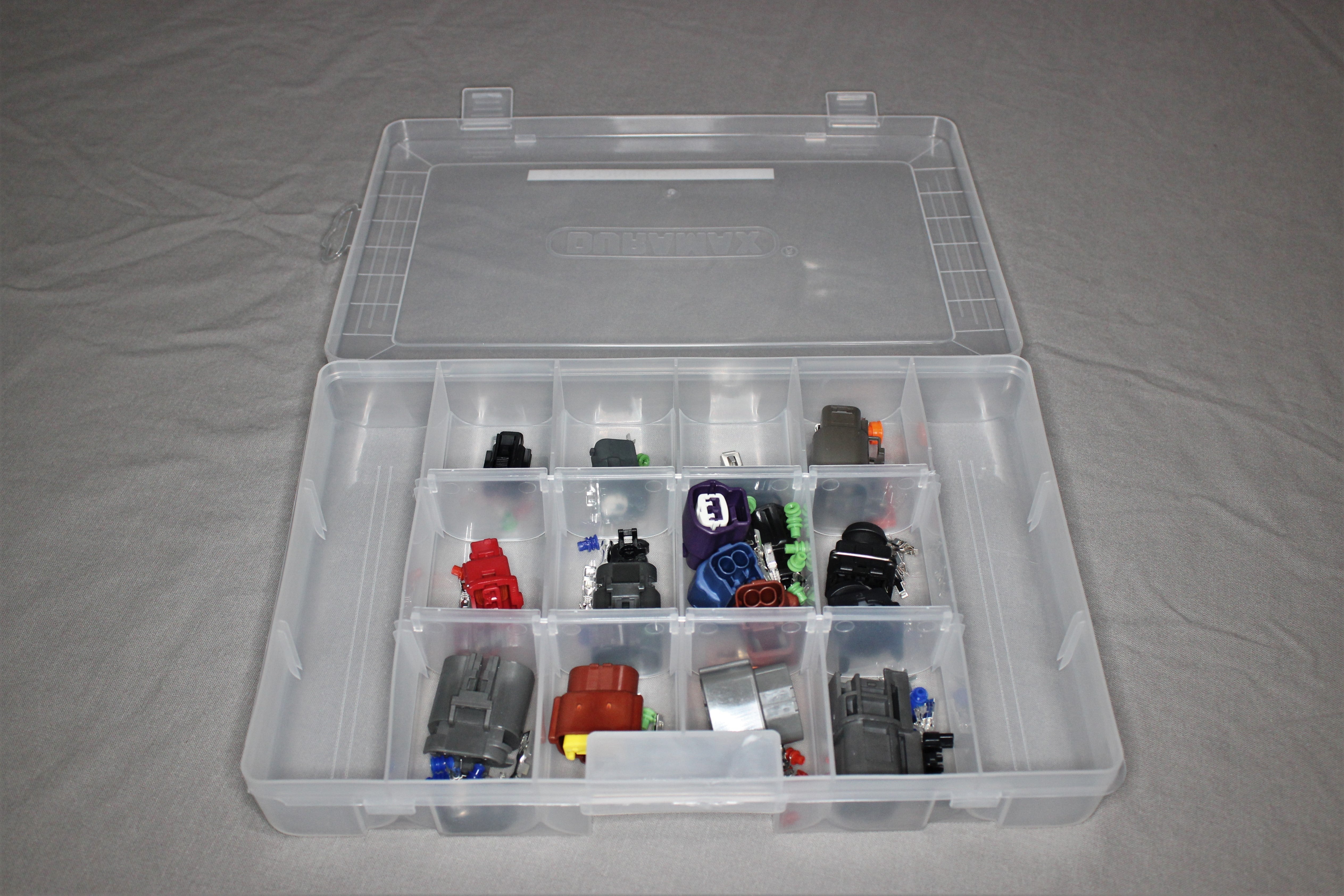 Nissan SR Connector kit in Ignition: R8. S13, 14 or 15, Red top or black top, doesn't matter this kit covers them all! Save yourself some time and hassle figuring out what to order and get an organizer bin, extra terminals and seals and a de-pin tool set.