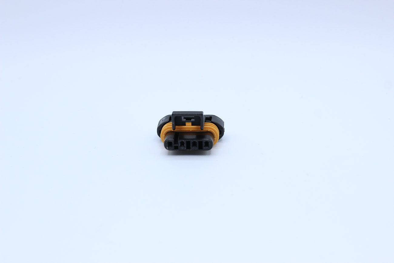 Delphi Female Metri-pack 150 Black Code 1 - 4 Terminal in Style: Connector Only. Delphi Metri-pack 150 in Black. These connectors are typically found in OEM applications and are available as a connector only or as a flying lead. An extra terminal is inclu