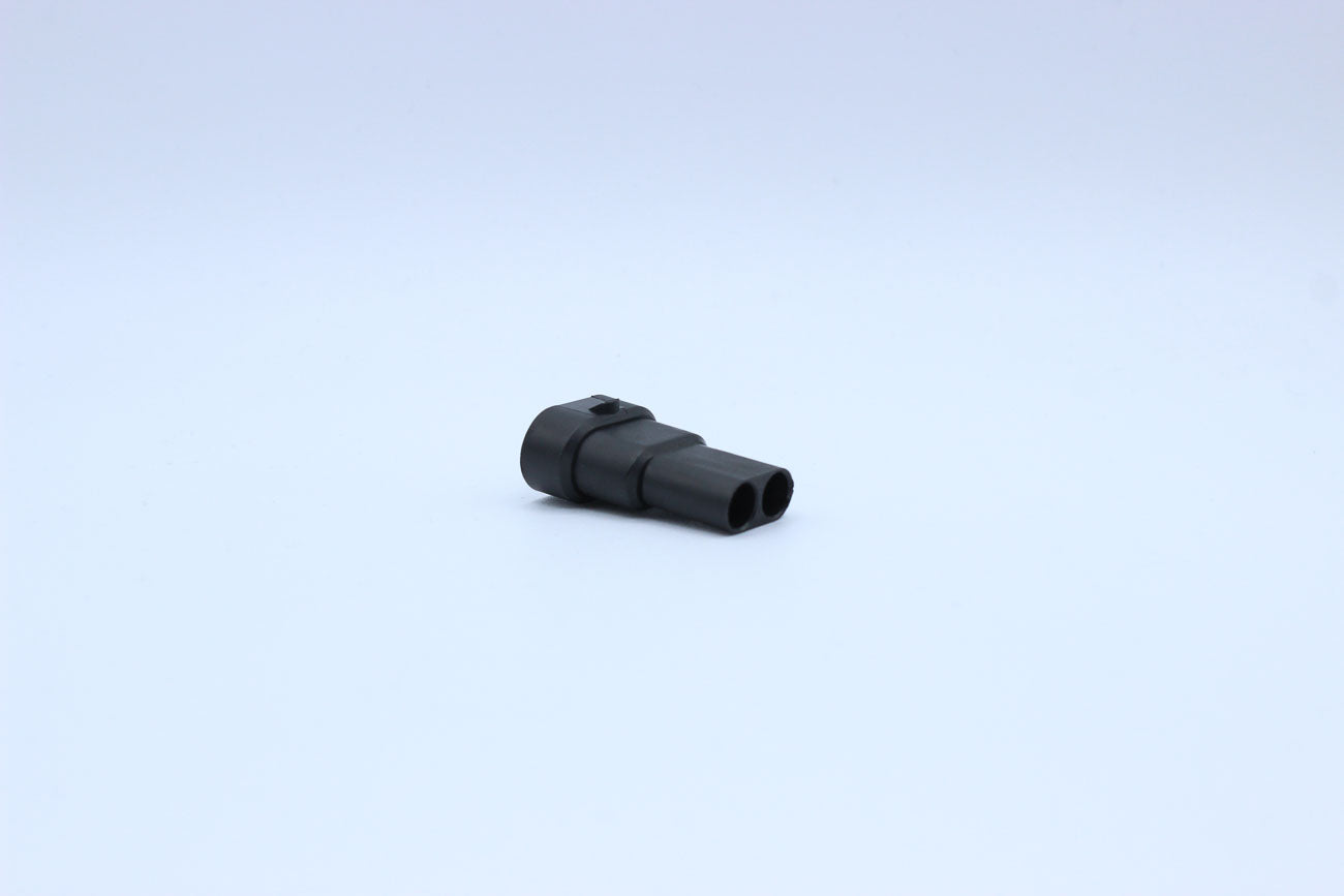 Delphi Male Metri-pack 280 Black - 2 Terminal in Style: Flying Lead. Delphi Metri-pack 280 in Black. These connectors are typically found in OEM applications and are available as a connector only or as a flying lead. An extra terminal is included with eve
