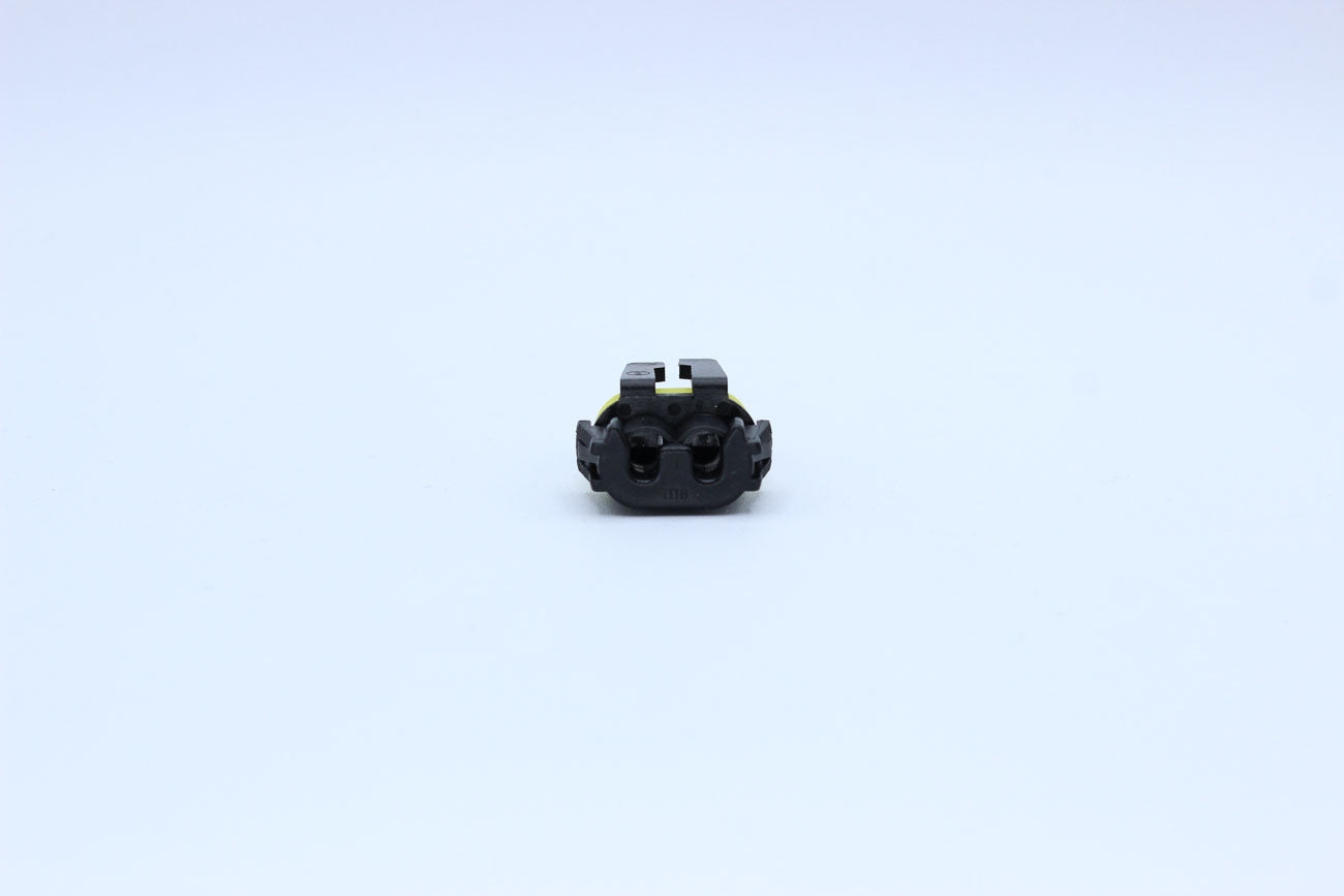 Delphi Female Metri-pack 280 Black type 2 - 2 Terminal in Style: Flying Lead. Delphi Metri-pack 280 in Black. These connectors are typically found in OEM applications and are available as a connector only or as a flying lead. An extra terminal is included