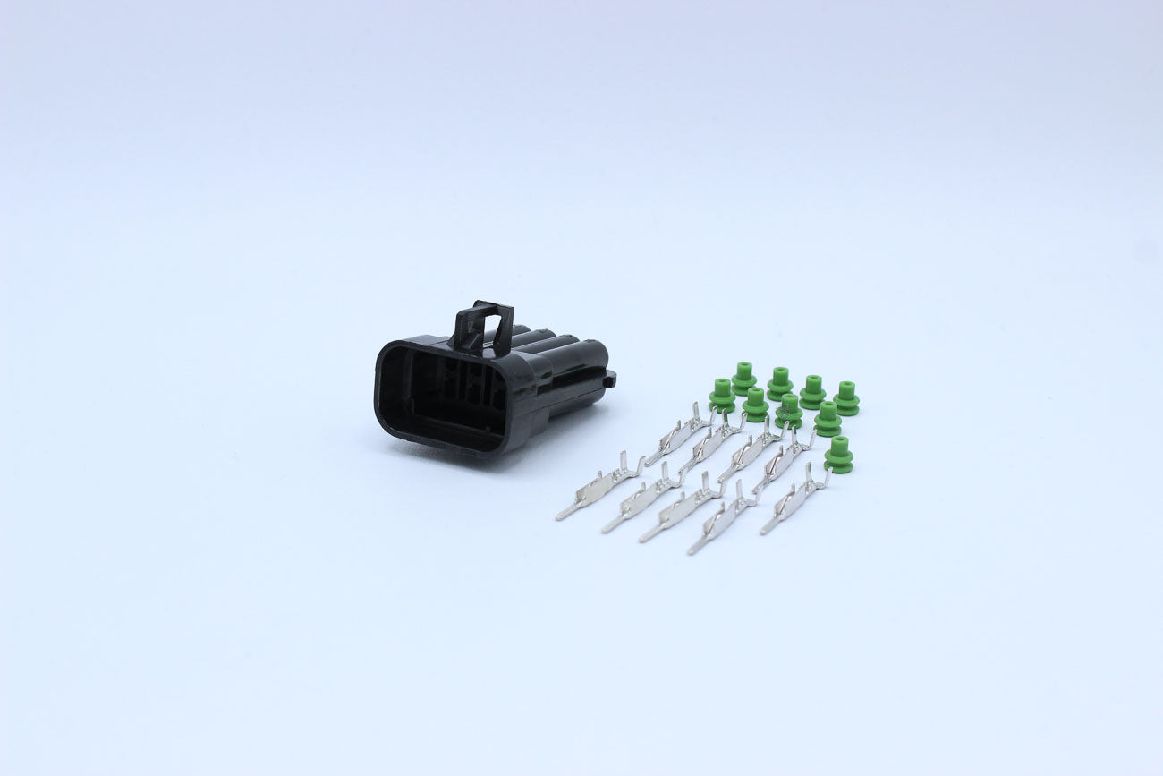 Delphi Male Metri-pack 150 Black Code 1 - 8 Terminal in Style: Connector Only. Delphi Metri-pack 150 in Black. These connectors are typically found in OEM applications and are available as a connector only or as a flying lead. An extra terminal is include