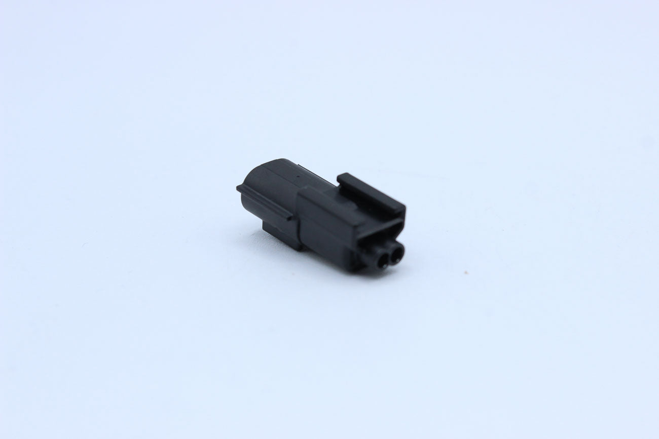 Sumitomo Male Black tab width 0.64 - 2 Terminal in Style: Flying Lead. Sumitomo in Black. These connectors are typically found in OEM applications and are available as a connector only or as a flying lead. An extra terminal is included with every connecto