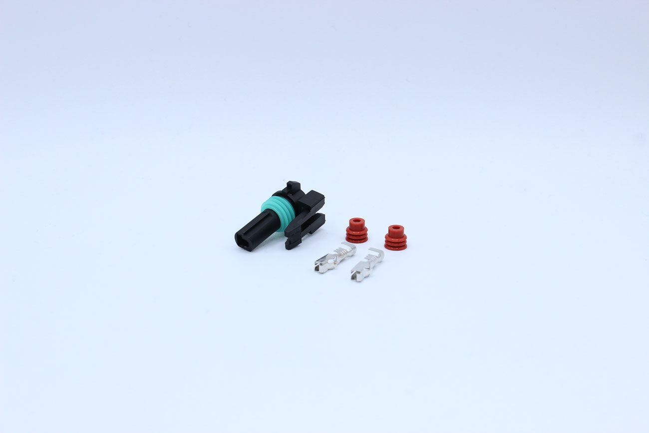 Delphi Female Metri-pack 280 Black - 1 Terminal in Style: Flying Lead. Delphi Metri-pack 280 in Black. These connectors are typically found in OEM applications and are available as a connector only or as a flying lead. An extra terminal is included with e
