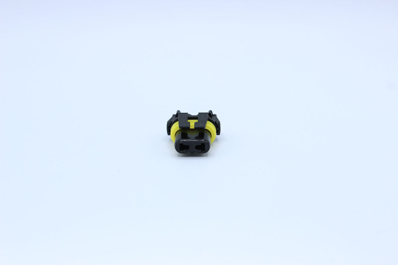 Delphi Female Metri-pack 280 Black type 2 - 2 Terminal in Style: Flying Lead. Delphi Metri-pack 280 in Black. These connectors are typically found in OEM applications and are available as a connector only or as a flying lead. An extra terminal is included