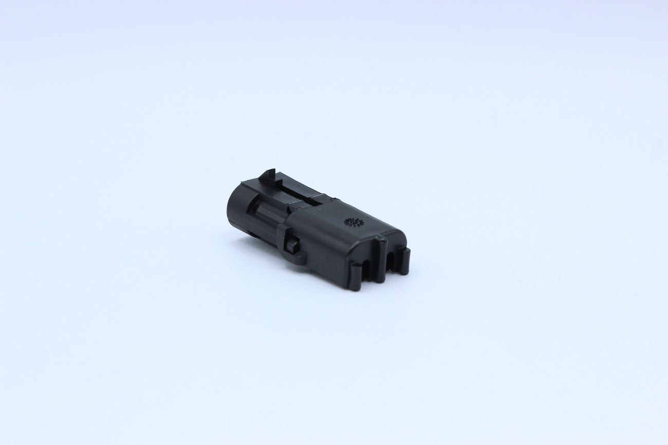 Delphi Male Weather pack Black - Part Number 12010973 in Style: Connector Only. Delphi Weather pack in Black. The OEM Part Number for this part is 12010973. These connectors are typically found in OEM applications and are available as a connector only or