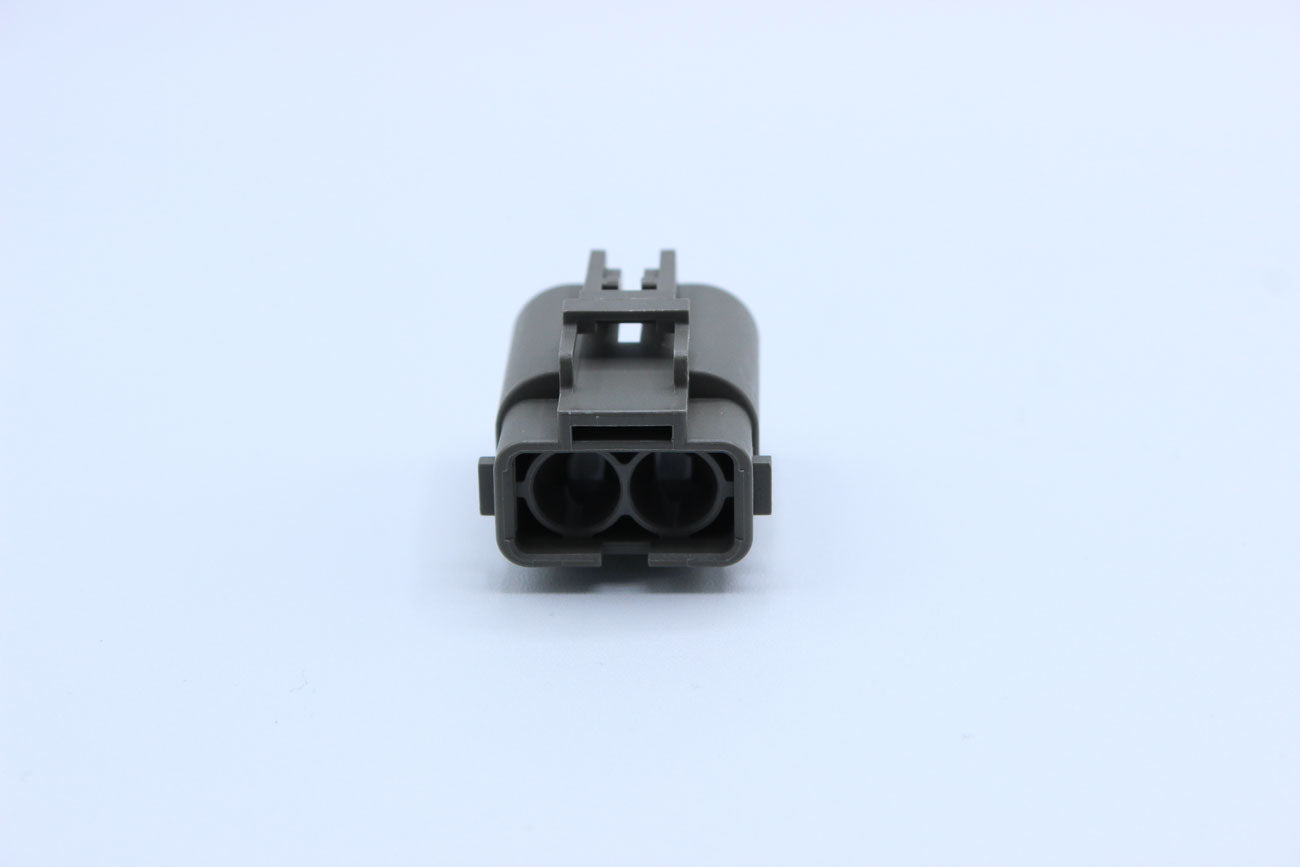 KET Female 250 Gray - 2 Terminal in Style: Flying Lead. KET 250 in Gray. These connectors are typically found in OEM applications and are available as a connector only or as a flying lead. An extra terminal is included with every connector, because mistak