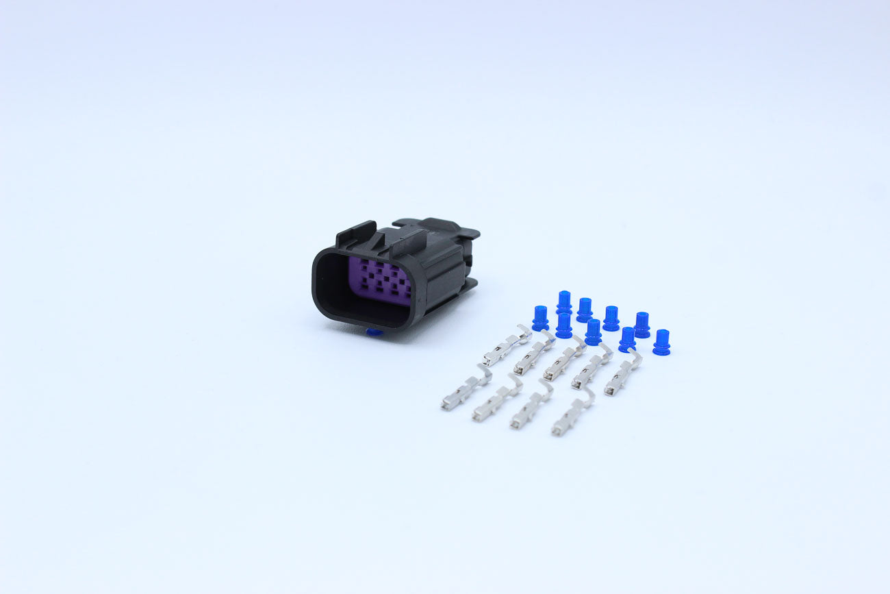 Delphi Male GT150 Black Code 8 - 8 Terminal in Style: Flying Lead. Delphi GT150 in Black. These connectors are typically found in OEM applications and are available as a connector only or as a flying lead. An extra terminal is included with every connecto
