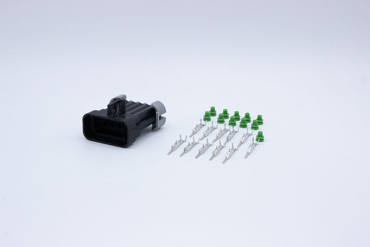 Delphi Male Metri-pack 150 Black - 10 Terminal in Style: Connector Only. Delphi Metri-pack 150 in Black. These connectors are typically found in OEM applications and are available as a connector only or as a flying lead. An extra terminal is included with