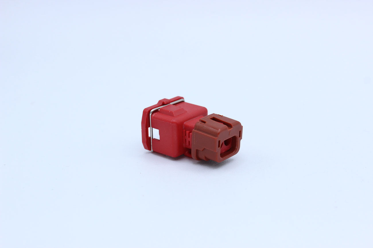 Furukawa Female JFC Red - 2 Terminal in Style: Flying Lead. Furukawa JFC in Red. These connectors are typically found in OEM applications and are available as a connector only or as a flying lead. An extra terminal is included with every connector, becaus