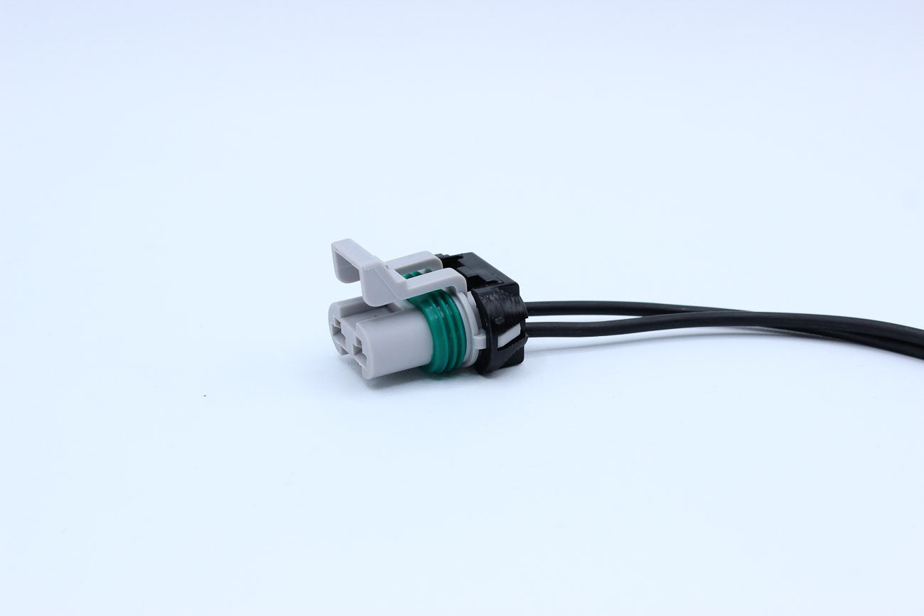 Delphi Female Metri-pack 630 Light Gray - 2 Terminal in Style: Connector Only. Delphi Metri-pack 630 in Light Gray. These connectors are typically found in OEM applications and are available as a connector only or as a flying lead. An extra terminal is in