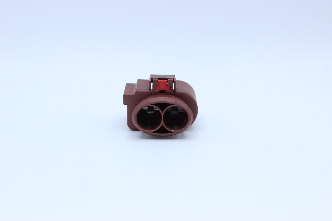Delphi Female DUCON Brown - 2 Terminal in Style: Flying Lead. Delphi DUCON in Brown. These connectors are typically found in OEM applications and are available as a connector only or as a flying lead. An extra terminal is included with every connector, be