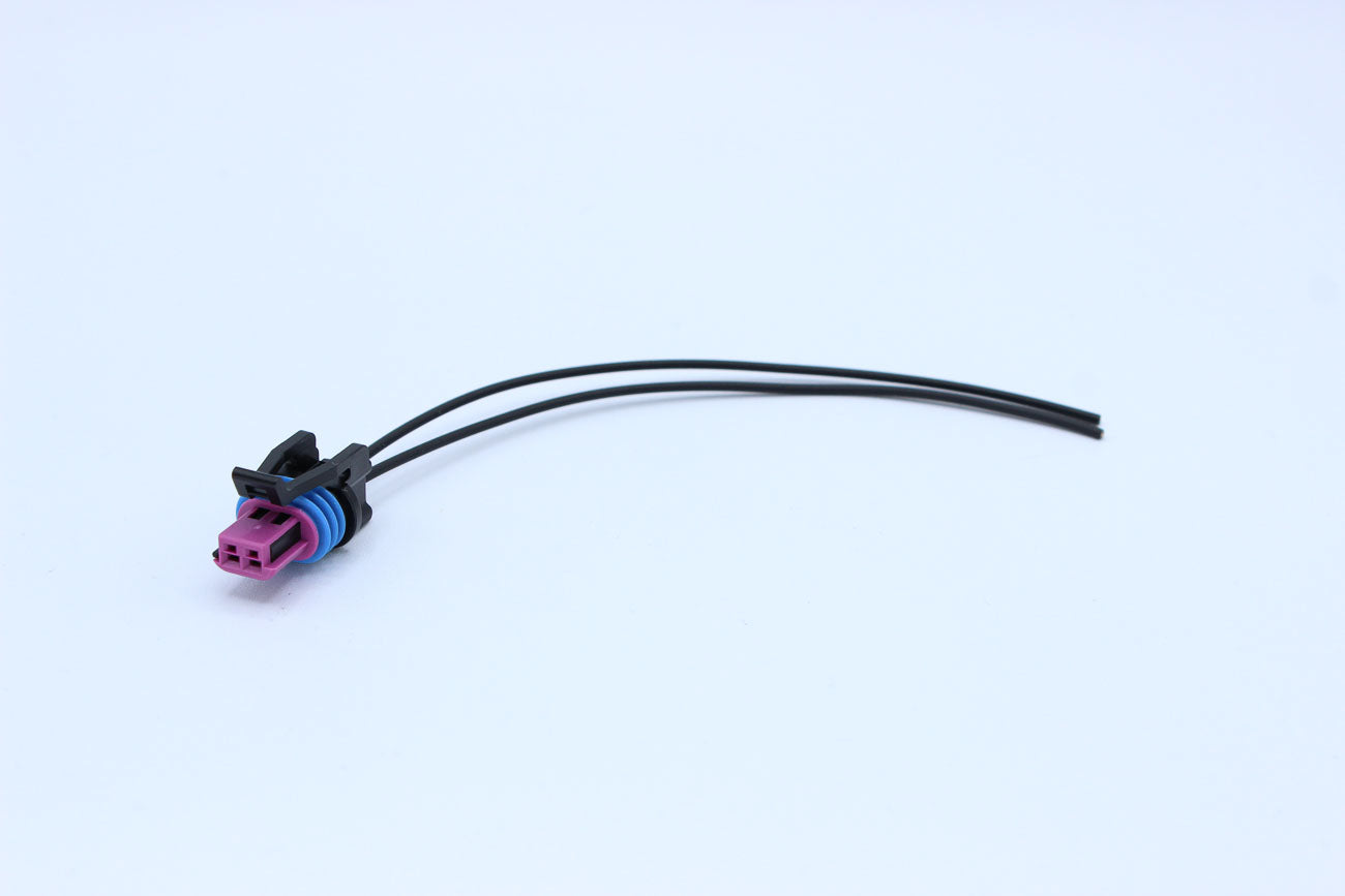 Delphi Female GT150 Violet Code 2 - 2 Terminal in Style: Flying Lead. Delphi GT150 in Violet. These connectors are typically found in OEM applications and are available as a connector only or as a flying lead. An extra terminal is included with every conn