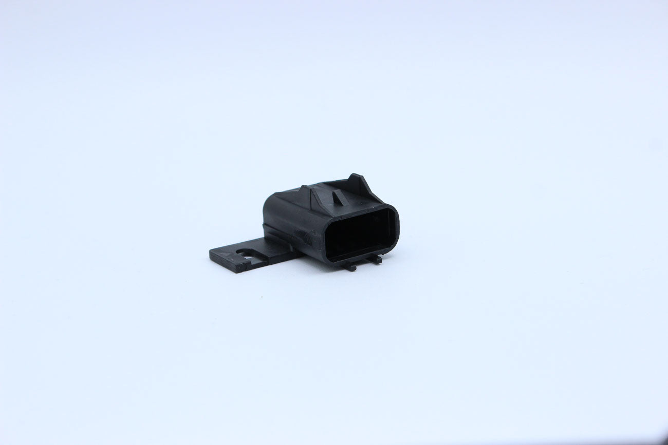 Delphi Male Mounting tab Black Cap/Plug - 2 Terminal in Style: Flying Lead. Delphi Mounting tab in Black. These connectors are typically found in OEM applications and are available as a connector only or as a flying lead. An extra terminal is included wit