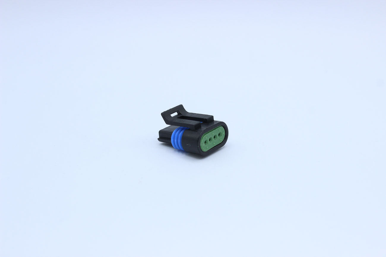 Delphi Female Metri-pack 150 PTS Black - 4 Terminal in Style: Flying Lead. Delphi Metri-pack 150 PTS in Black. These connectors are typically found in OEM applications and are available as a connector only or as a flying lead. An extra terminal is include