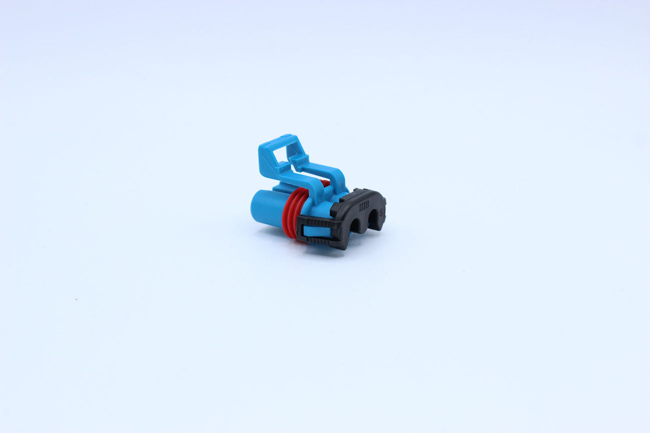 Delphi Female Metri-pack 480 Red tab width 4.8 - 2 Terminal in Style: Flying Lead. Delphi Metri-pack 480 in Red. These connectors are typically found in OEM applications and are available as a connector only or as a flying lead. An extra terminal is inclu