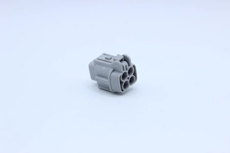 Sumitomo Female RS Gray - 4 Terminal in Style: Connector Only. Sumitomo RS in Gray. These connectors are typically found in OEM applications and are available as a connector only or as a flying lead. An extra terminal is included with every connector, bec
