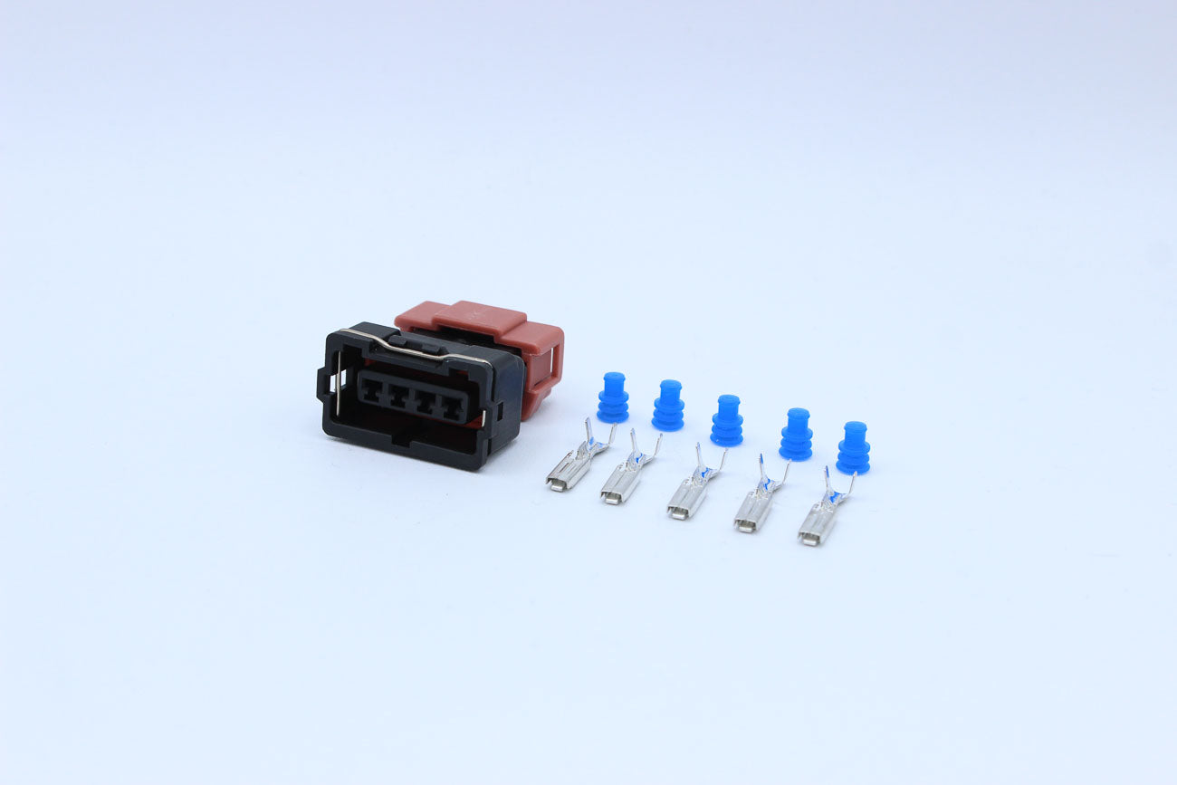 Furukawa Female JFC Black - 4 Terminal in Style: Flying Lead. Furukawa JFC in Black. These connectors are typically found in OEM applications and are available as a connector only or as a flying lead. An extra terminal is included with every connector, be