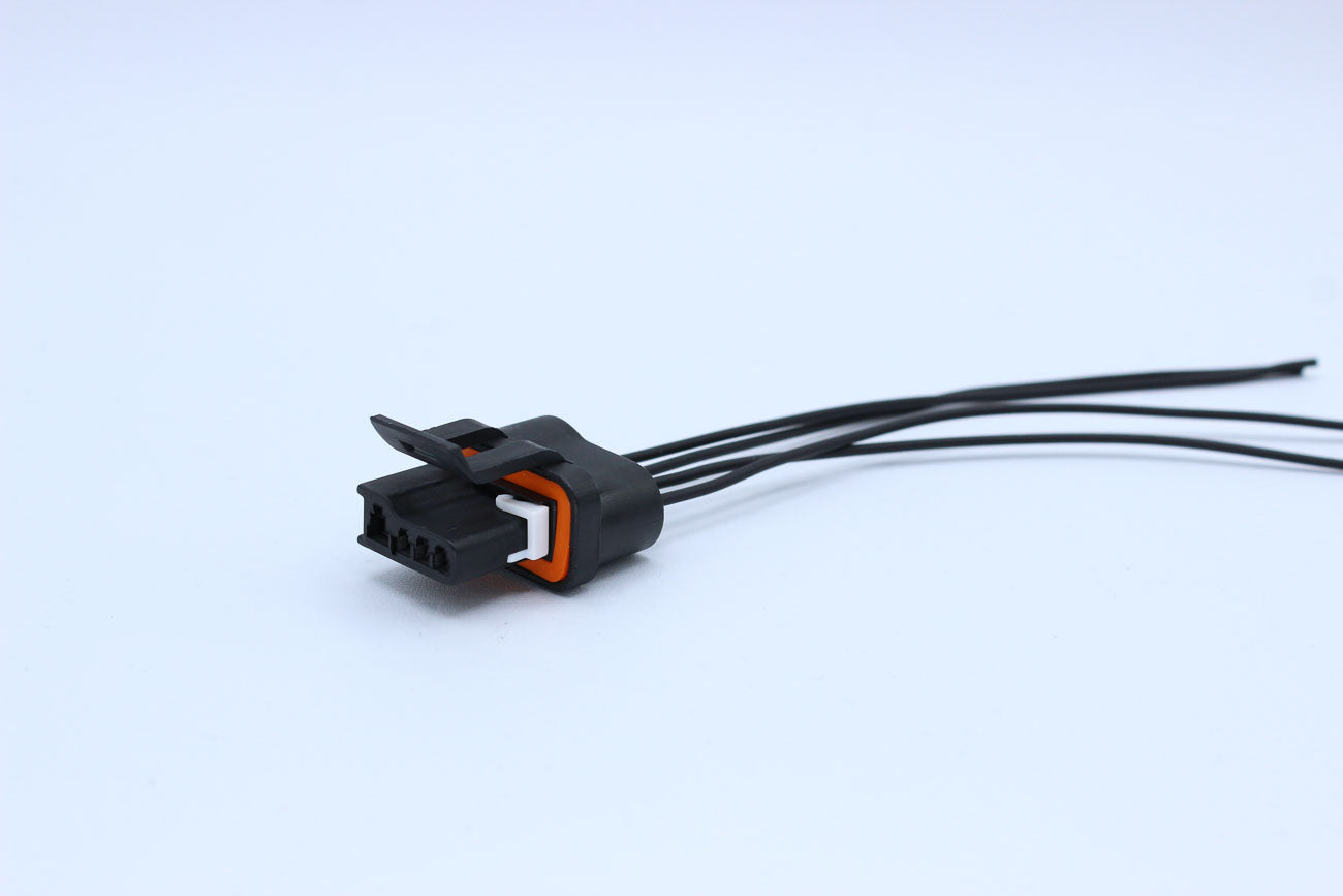 Delphi Female Metri-pack 150 Black Hybrid - 4 Terminal in Style: Flying Lead. Delphi Metri-pack 150 in Black. These connectors are typically found in OEM applications and are available as a connector only or as a flying lead. An extra terminal is included