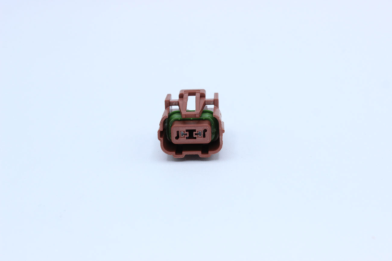 Delphi Female GT150 Brown - 2 Terminal in Style: Connector Only. Delphi GT150 in Brown. These connectors are typically found in OEM applications and are available as a connector only or as a flying lead. An extra terminal is included with every connector,