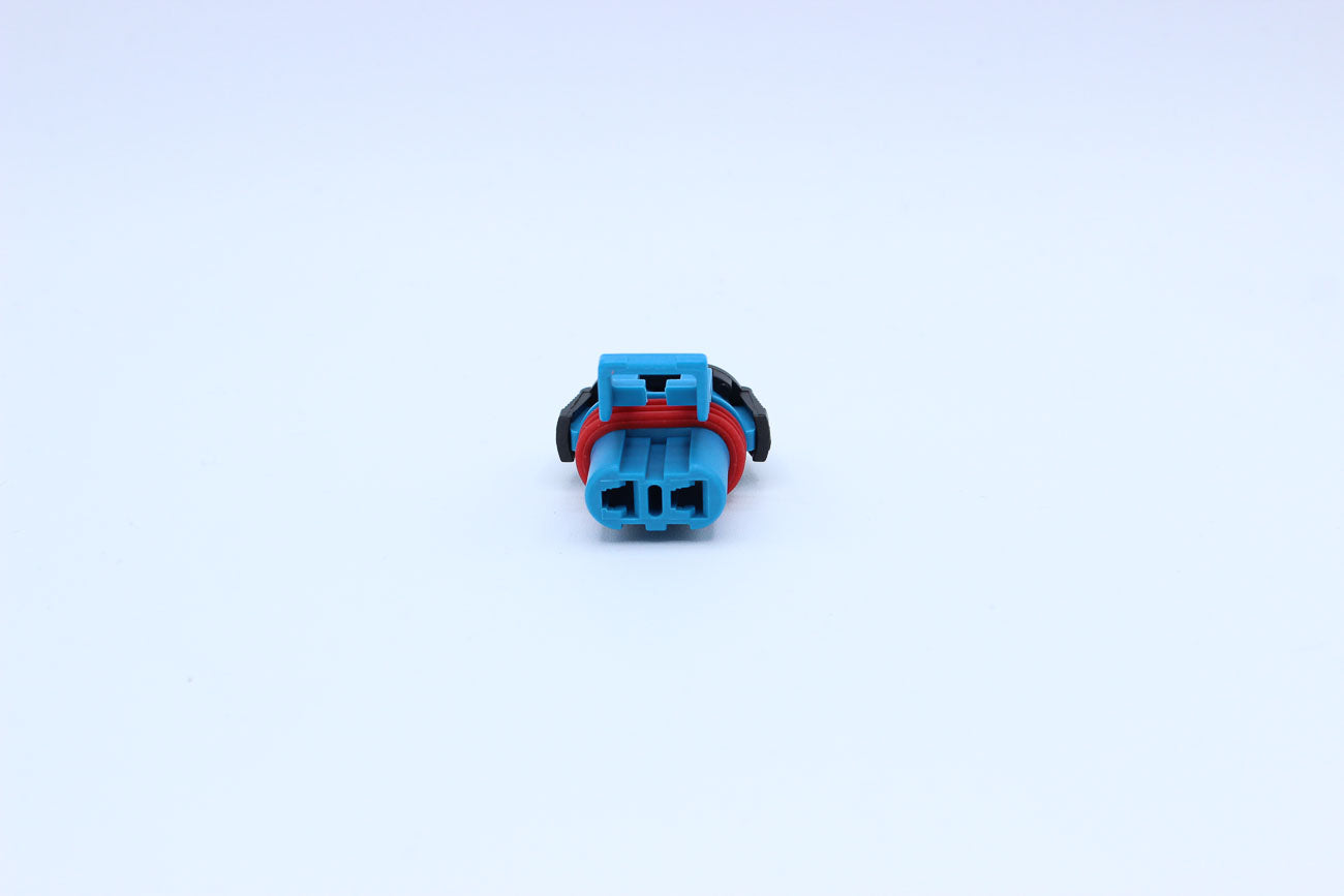 Delphi Female Metri-pack 480 Red tab width 4.8 - 2 Terminal in Style: Flying Lead. Delphi Metri-pack 480 in Red. These connectors are typically found in OEM applications and are available as a connector only or as a flying lead. An extra terminal is inclu