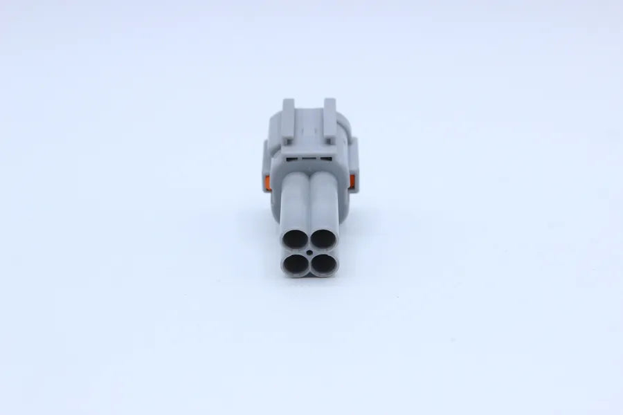 Sumitomo Male RS Gray - 4 Terminal in Style: Connector Only. Sumitomo RS in Gray. These connectors are typically found in OEM applications and are available as a connector only or as a flying lead. An extra terminal is included with every connector, becau