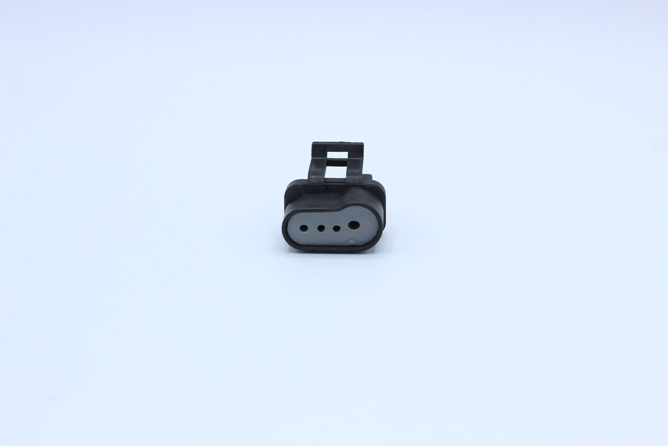 Delphi Female Metri-pack 150 Black Hybrid - 4 Terminal in Style: Flying Lead. Delphi Metri-pack 150 in Black. These connectors are typically found in OEM applications and are available as a connector only or as a flying lead. An extra terminal is included