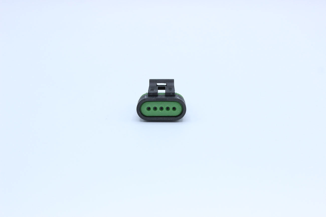Delphi Female Metri-pack 150 Black - 5 Terminal in Style: Connector Only. Delphi Metri-pack 150 in Black. These connectors are typically found in OEM applications and are available as a connector only or as a flying lead. An extra terminal is included wit