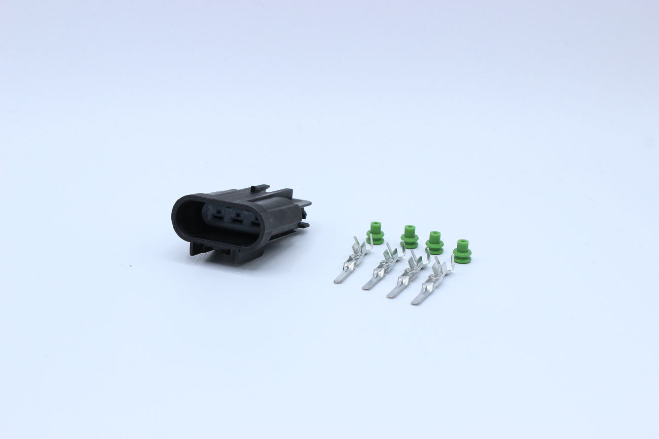 Delphi Male GT280 Black - 3 Terminal in Style: Connector Only. Delphi GT280 in Black. These connectors are typically found in OEM applications and are available as a connector only or as a flying lead. An extra terminal is included with every connector, b