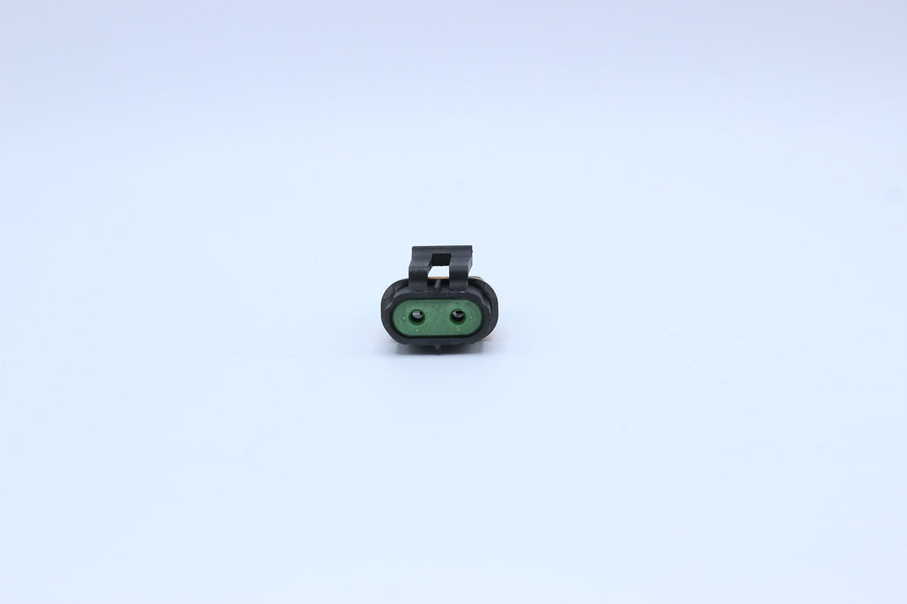 Delphi Female Metri-pack 630 Black type 2 - 2 Terminal in Style: Flying Lead. Delphi Metri-pack 630 in Black. These connectors are typically found in OEM applications and are available as a connector only or as a flying lead. An extra terminal is included