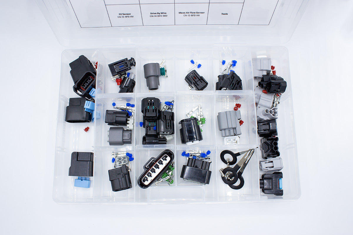 Honda K20/K24 Series Connector Kit in . Whether you're wiring up your Honda K20, K24, Z1 or A2, this kit has all K series variants covered. Purchasing a kit takes all the guess work out of making an order, saving you time and extra shipping costs. We even