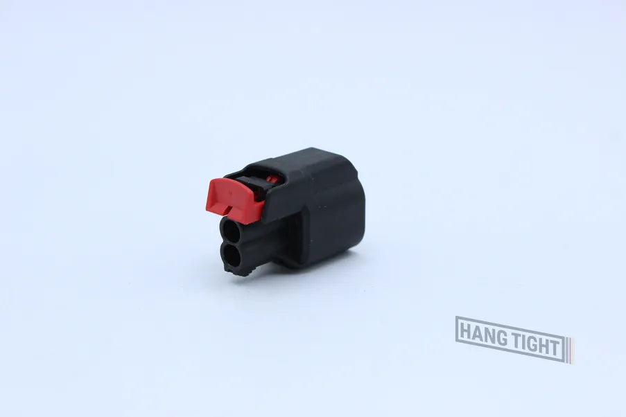 Molex Female MX150 Black Horizontal lock tab layout - 2 Terminal in Style: Flying Lead. Molex MX150 in Black. These connectors are typically found in OEM applications and are available as a connector only or as a flying lead. An extra terminal is included