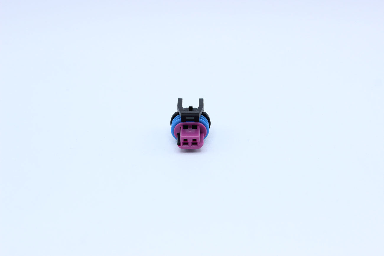 Delphi Female GT150 Violet Code 2 - 2 Terminal in Style: Flying Lead. Delphi GT150 in Violet. These connectors are typically found in OEM applications and are available as a connector only or as a flying lead. An extra terminal is included with every conn