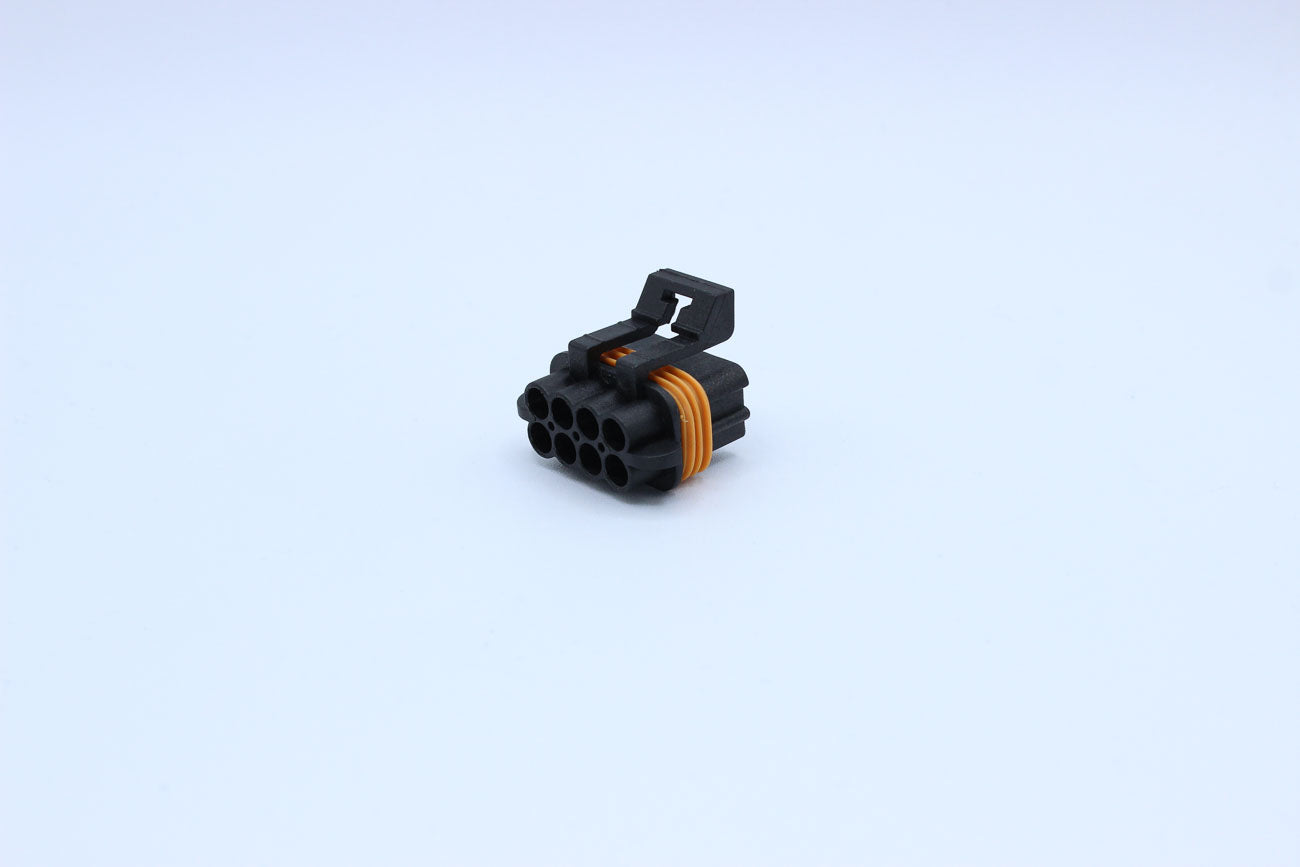 Delphi Female Metri-pack 150 Black Code 1 - 8 Terminal in Style: Connector Only. Delphi Metri-pack 150 in Black. These connectors are typically found in OEM applications and are available as a connector only or as a flying lead. An extra terminal is inclu