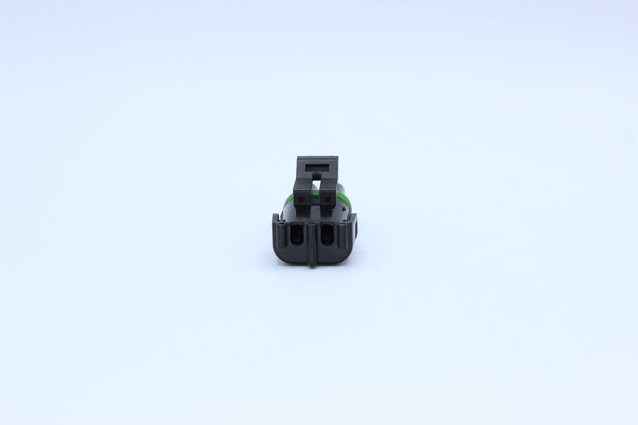 Delphi Female Weather pack Black - Part Number 12015792 in Style: Flying Lead. Delphi Weather pack in Black. The OEM Part Number for this part is 12015792. These connectors are typically found in OEM applications and are available as a connector only or a