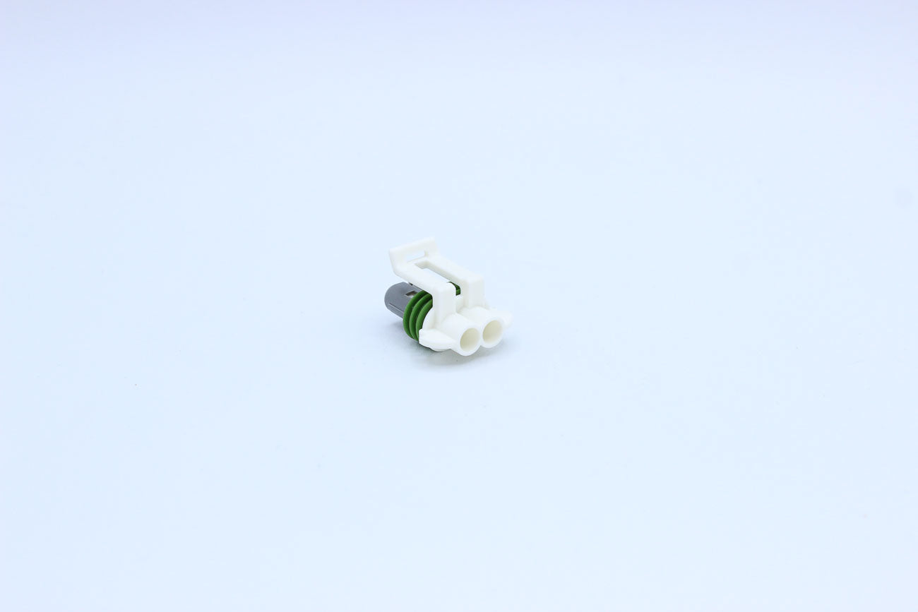 Delphi Female GT150 White tab width 1.5 - 2 Terminal in Style: Flying Lead. Delphi GT150 in White. These connectors are typically found in OEM applications and are available as a connector only or as a flying lead. An extra terminal is included with every