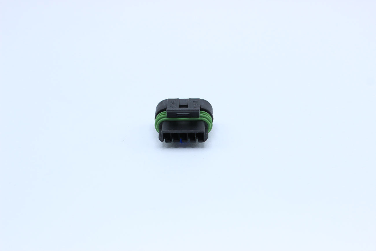 Delphi Female Metri-pack 150 Black - 5 Terminal in Style: Connector Only. Delphi Metri-pack 150 in Black. These connectors are typically found in OEM applications and are available as a connector only or as a flying lead. An extra terminal is included wit