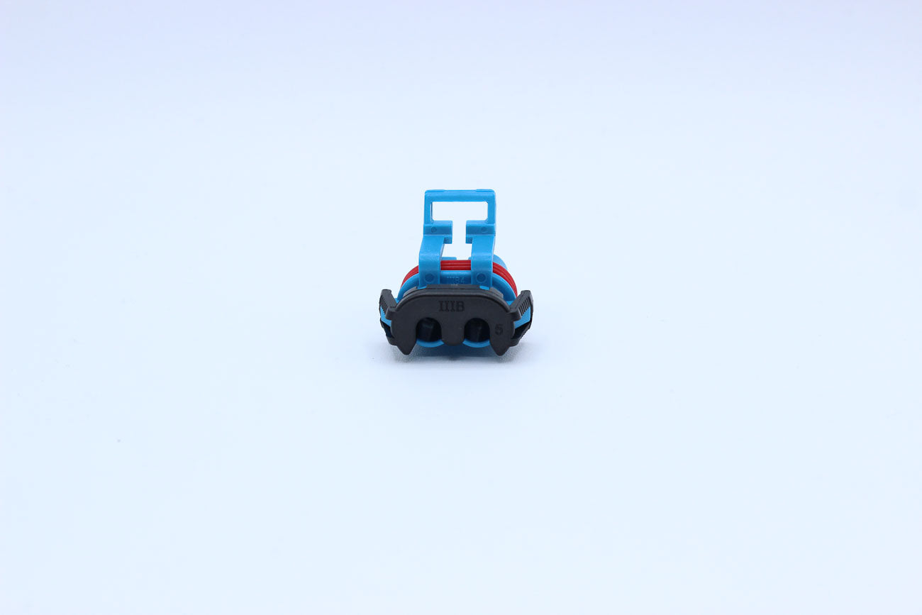 Delphi Female Metri-pack 480 Red tab width 4.8 - 2 Terminal in Style: Flying Lead. Delphi Metri-pack 480 in Red. These connectors are typically found in OEM applications and are available as a connector only or as a flying lead. An extra terminal is inclu