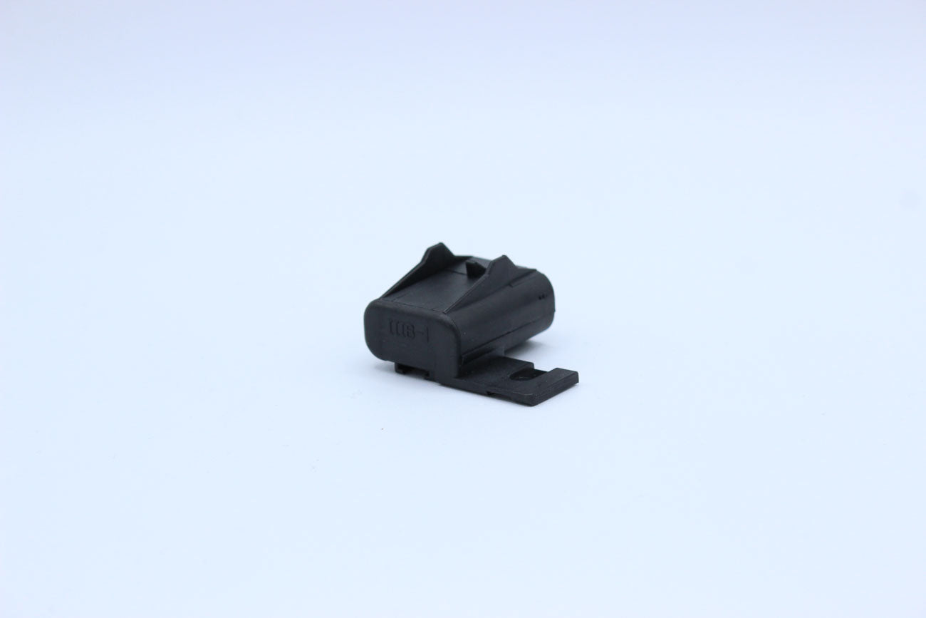 Delphi Male Mounting tab Black Cap/Plug - 2 Terminal in Style: Flying Lead. Delphi Mounting tab in Black. These connectors are typically found in OEM applications and are available as a connector only or as a flying lead. An extra terminal is included wit