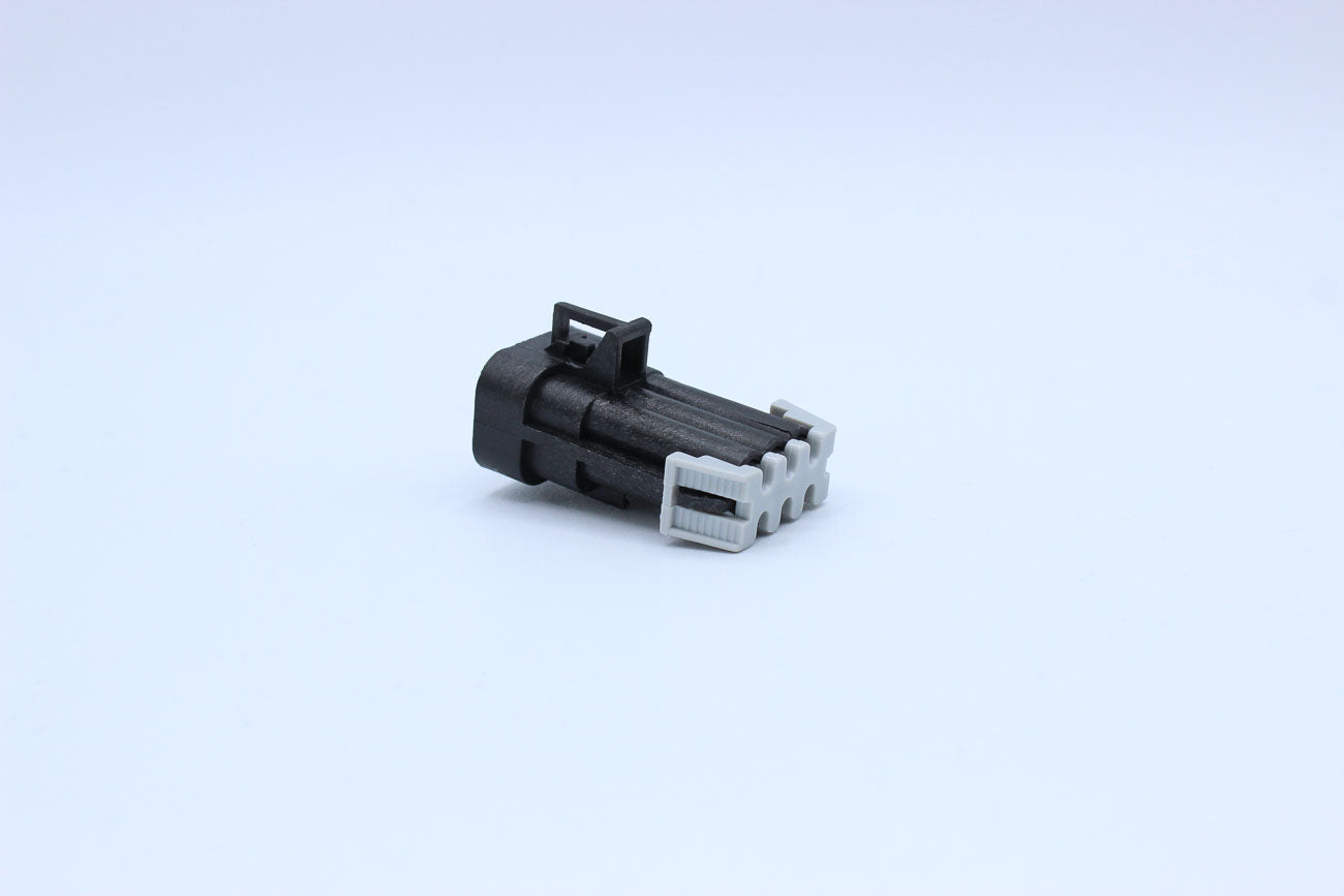 Delphi Male Metri-pack 150 Black - 6 Terminal in Style: Flying Lead. Delphi Metri-pack 150 in Black. These connectors are typically found in OEM applications and are available as a connector only or as a flying lead. An extra terminal is included with eve