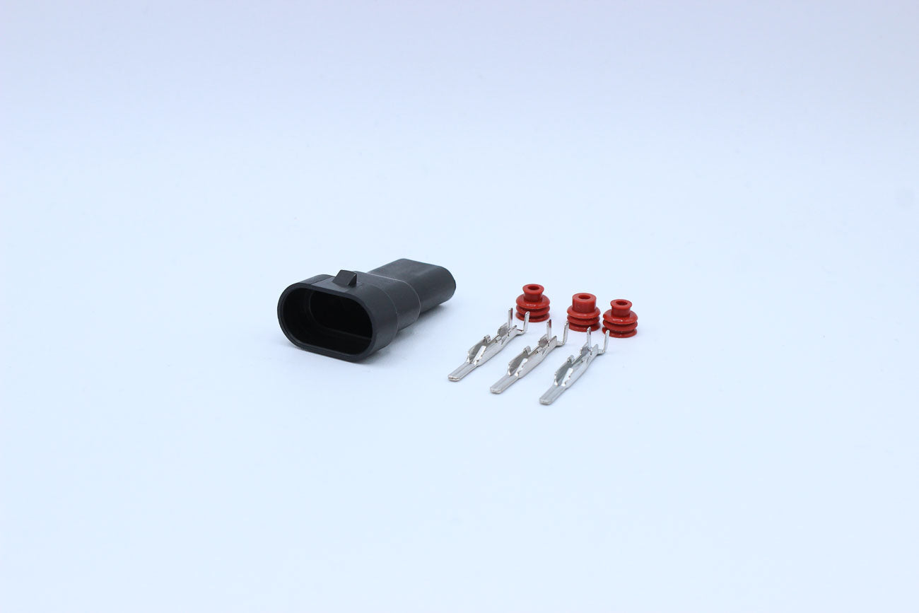 Delphi Male Metri-pack 280 Black - 2 Terminal in Style: Flying Lead. Delphi Metri-pack 280 in Black. These connectors are typically found in OEM applications and are available as a connector only or as a flying lead. An extra terminal is included with eve